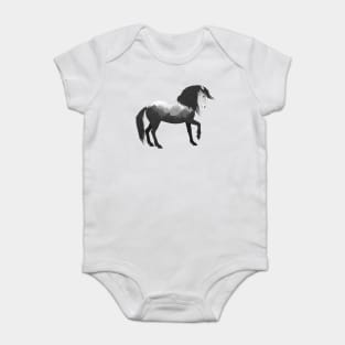Dramabite Wild Horse Mustang Equine Double Exposure Wildlife Animal Baby Bodysuit